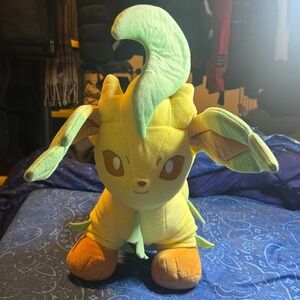 Build a Bear Pokemon Leafeon Plush Stuffed Animal Yellow Green *READ*